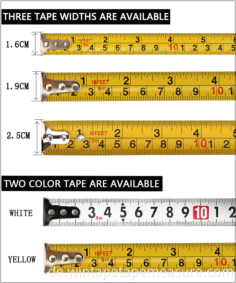 Logobedrucktes Wintape Professional 3m 5m 7,5m metrisches Maßband